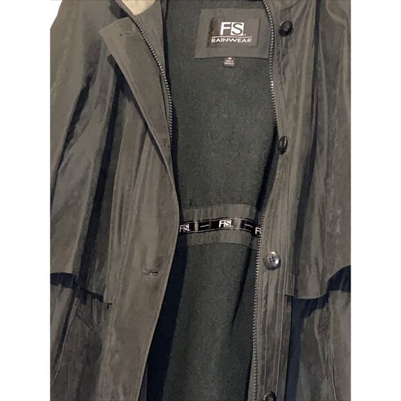 F S Rainwear Rain Coat  Women’s Removable Inner Lining 10p Green Length 45 In - Picture 6 of 15